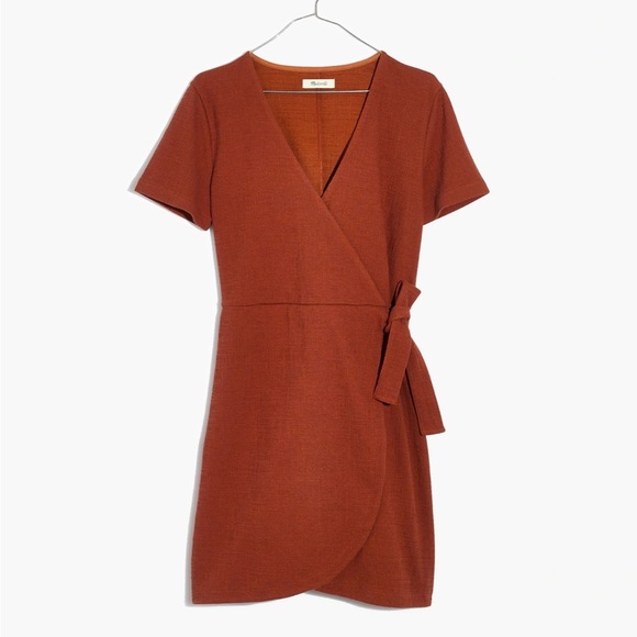 Madewell Dresses & Skirts - Madewell Texture & Thread Short-Sleeve Side-Tie Dress in Burnt Clay Size M